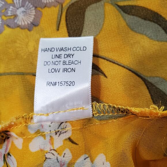 Blu Heaven Yellow Green Floral Long Flowy Kimono Medium - Picture 10 of 12